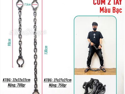 Đồ chơi xiềng xích nhựa hóa trang tù giam cổ xưa DOCHOI-HLW-03